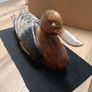 Hand Carved And Hand Painted Wood Duck With Gold Tone Eyes Image 6