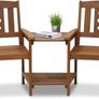 FREE P&P Outdoor Hardwood Jack & Jill Chair Set, Wood, Natural, 162.1 (W) x 91.4 (H) x 72.9 (D) cm Image 4