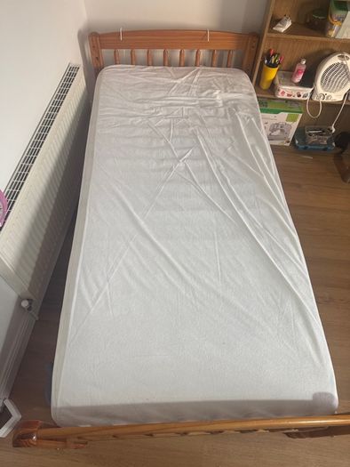 single bed with mattress