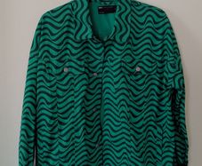 ASOS Design Green Wave Print Jacket Size Medium