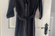 Pure Collection Belted Shirt Dress - Size UK 12 - Silk and Linen