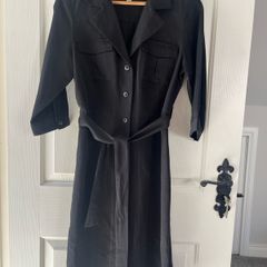 Pure Collection Belted Shirt Dress - Size UK 12 - Silk and Linen