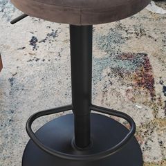 Grey Velvet Adjustable Bar Stools