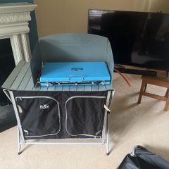 Royal camping  kitchen with 2 ring gas cooker.