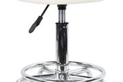 NEW SALE | PU Leather Round Rolling Stool with Foot Rest Height Adjustable Swivel Drafting Work SPA Task Chair with Wheels