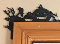 main image for ad Halloween Door Topper - Evil Smiling Pumpkins - PLA 3D Printed Decor