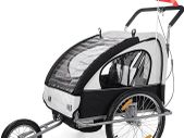 Bicycle Trailer, Jogger, 2in1 Children's Bicycle Trailer, Transport Trolley Suspension Rear Axle for 2 Children