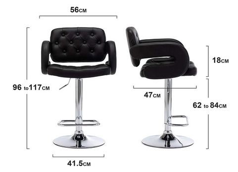 Mercury PU Swivel Faux Leather Breakfast Kitchen Bar Stool Pub Barstool (Black-PU)