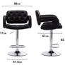 Mercury PU Swivel Faux Leather Breakfast Kitchen Bar Stool Pub Barstool (Black-PU) Image 7