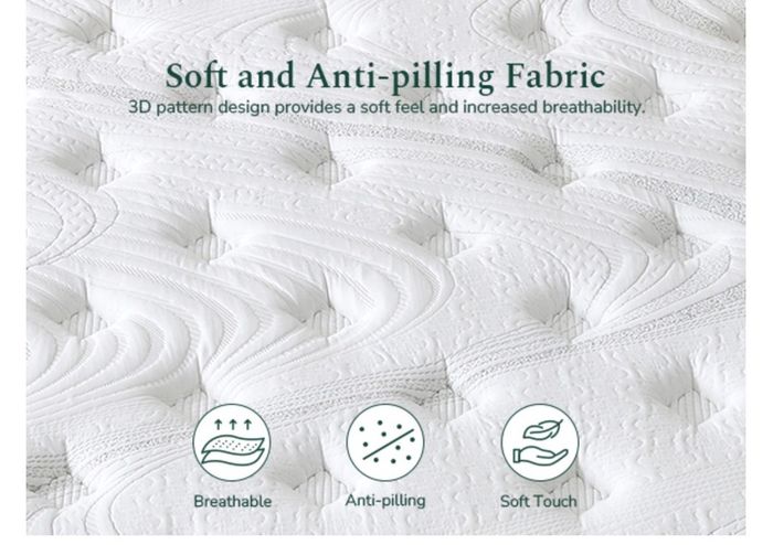 King Size Mattress 5FT Memory Foam, Pocket Sprungs Hybird Mattress with Dual Edges Support, Orthopaedic Mattresses Medium Firm for Pressure Relief, 10.2 Inch Deep, 150 x 200 x 26 cm