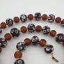 Antique Venetian African Style Skunk Eyes & Brown Glass Beads Necklace Image 5