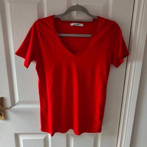 Red short sleeve top size 10