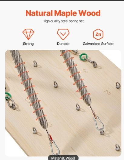 Wall-Mounted Pilates Reformer Springboard Maple Wood Resistance Training System for Home & Studio