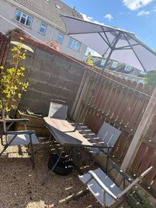 Garden furniture- 4 seats plus table and parasol