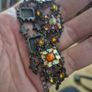 Vintage Bracelet Decorated with Faux Turquoise and Crystals on Bronze Image 5
