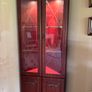 Mahogany Corner Display Cabinet with Internal Lighting & Glass Shelves Image 2