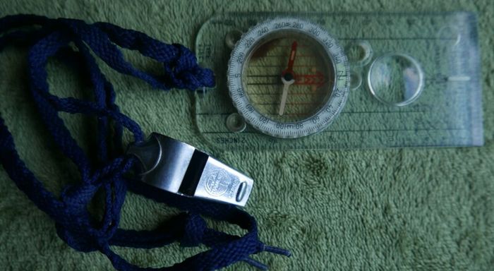 Vintage Outdoors Compass and Spirit Whistle