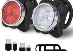 Bike Light Set, Super Bright USB Rechargeable Bicycle Lights, Waterproof Mountain Road Bike Lights Rechargeable, Safety & Easy Mount LED Cycle Lights, USB Cycling Front Light & Rear Light