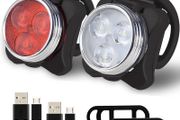 Bike Light Set, Super Bright USB Rechargeable Bicycle Lights, Waterproof Mountain Road Bike Lights Rechargeable, Safety &amp; Easy Mount LED Cycle Lights, USB Cycling Front Light &amp; Rear Light