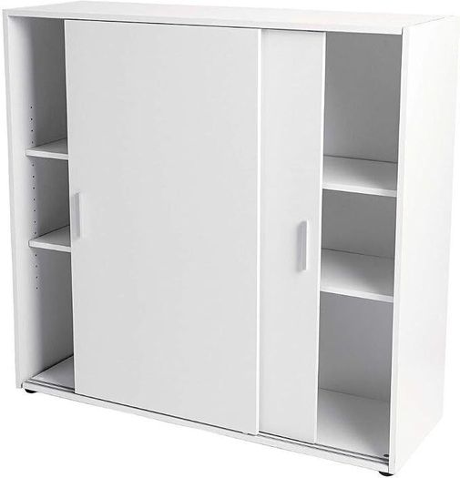 Sliding Door Office Cabinet - White
