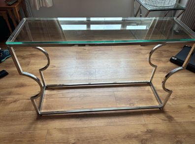 Glass console table