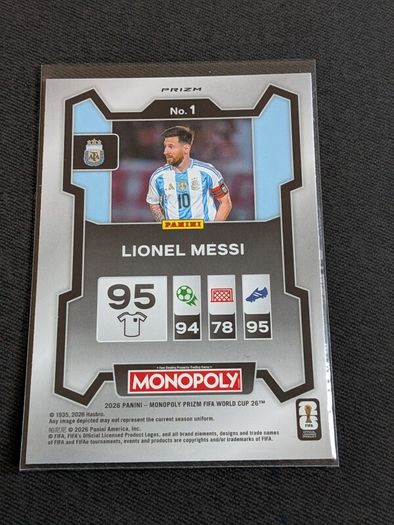 Monopoly Prizm Fifa World Cup 2026 Lionel Messi Argentina Four Corners Blue Wave