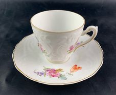 Rare Antique Hermann Ohme Royal Saxe Demitasse Cup & Sauce