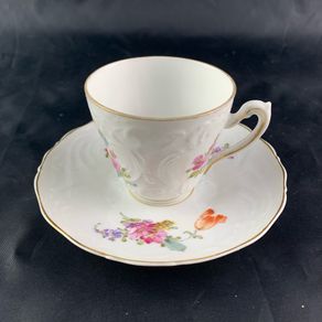 Rare Antique Hermann Ohme Royal Saxe Demitasse Cup & Sauce