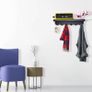6 Hooks Modern Key Holder, Multifunctional Self Adhesive or Drilling 2 Ways Installation Wall Key Rack, Key Hooks Wall Mounted for Entrance Area, Kitchen, Office, Bathroom, Living Room(Black) Image 3