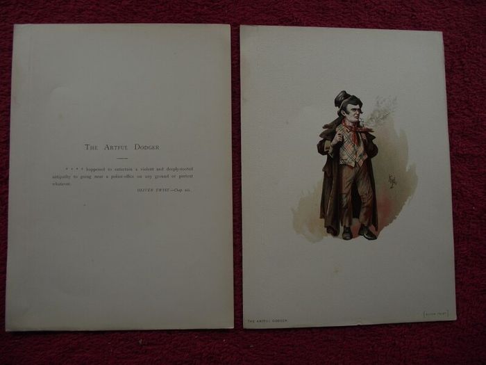 3 X Chromolithographs from The Characters of Dickens by "Kyd" - Raphael Tuck & Sons - London 1889