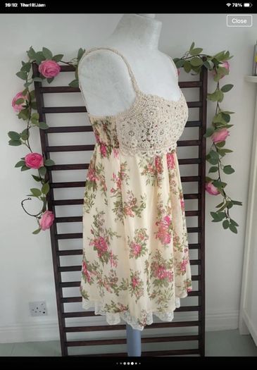 dress cream floral dress Christina v medium