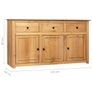Sideboard 135x40x80 cm Solid Pinewood Panama Range Image 4