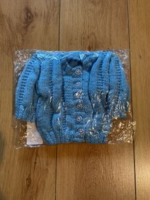 Hand knitted baby cardigan 0-6m Brand New