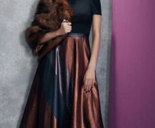 Coast Fran Metallic Stripe Dress