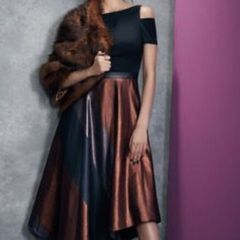 Coast Fran Metallic Stripe Dress