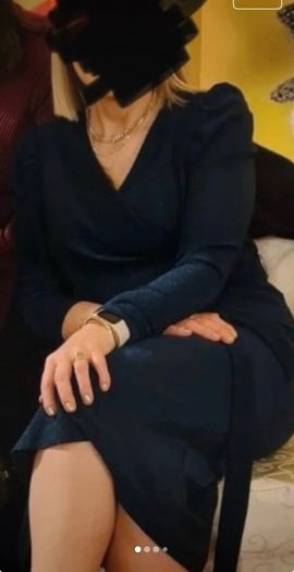 M&S Dress - Midnight Blue with tiny sparkly detail - Comfy Size 10