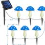 Set of 6 Blue Solar Garden Lights, Solar Powered Mushroom Stake Lights for Outdoor Decor, Waterproof Garden Ornaments for Backyard Lawn Pathway Landscape Fence Christmas Halloween Yard Decor (FREE SHIPPING) Image 3