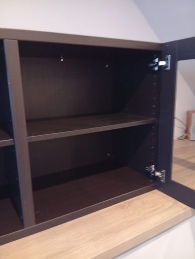 cabinet with 2 clear glass doors