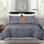 MULTIPLE SIZES AVAILABLE Double Duvet Set - Premium Microfibre Reversible Duvet Cover Sets - Bedding Double Bed Set - Double Bedding Polyester Quilt Set (Grey/White/Orange, Double Image 4