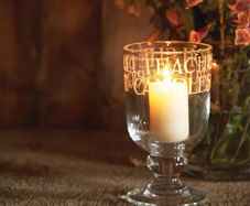 Emma Bridgwater Black Toast Large Crystal Glass Storm Lantern