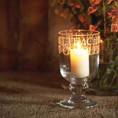Emma Bridgwater Black Toast Large Crystal Glass Storm Lantern