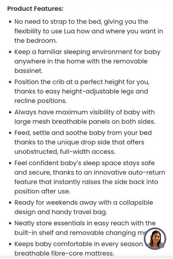 Mamas & Papas bedside Crib