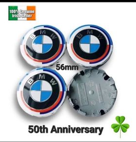 x4 BMW 50th Anniversary Centre Caps Blue/ White 56mm g20 g30