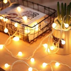 Fairy Lights Battery Operated, 5m 16ft 40LED Ball Waterproof Globe String Light, 2 Lighting Modes, for Indoor Lighting, Bedroom, Wedding, Party, Christmas, Halloween, Valentine, Camping