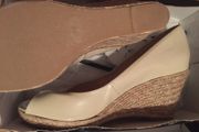 BNIB Ladies Open Toed cream wedges size 40