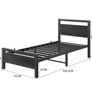 3ft Single Bed Frames Solid Bedstead Base with Wood Headboard Image 2