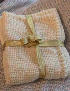 Crochet baby Blanket Cream Pastel, Tunisian crochet technique