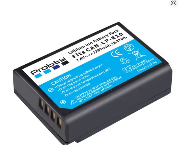 7.4V 2280mAh LP-E10 Battery for Canon EOS Rebel T3, T5, T6, T7, Kiss X50, Kiss X70, EOS 1100D 1200D1300D 2000D Digital Camera