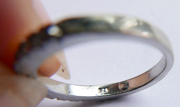 Vintage 925 Sterling Silver Eternity Ring with Clear Stones size M - 2,2g