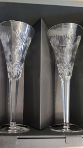 Waterford Crystal Millennium \"Prosperity\" Toasting Champagne Flutes Pair in Box